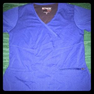 Grey’s Anatomy size XS Royal Blue scrub top